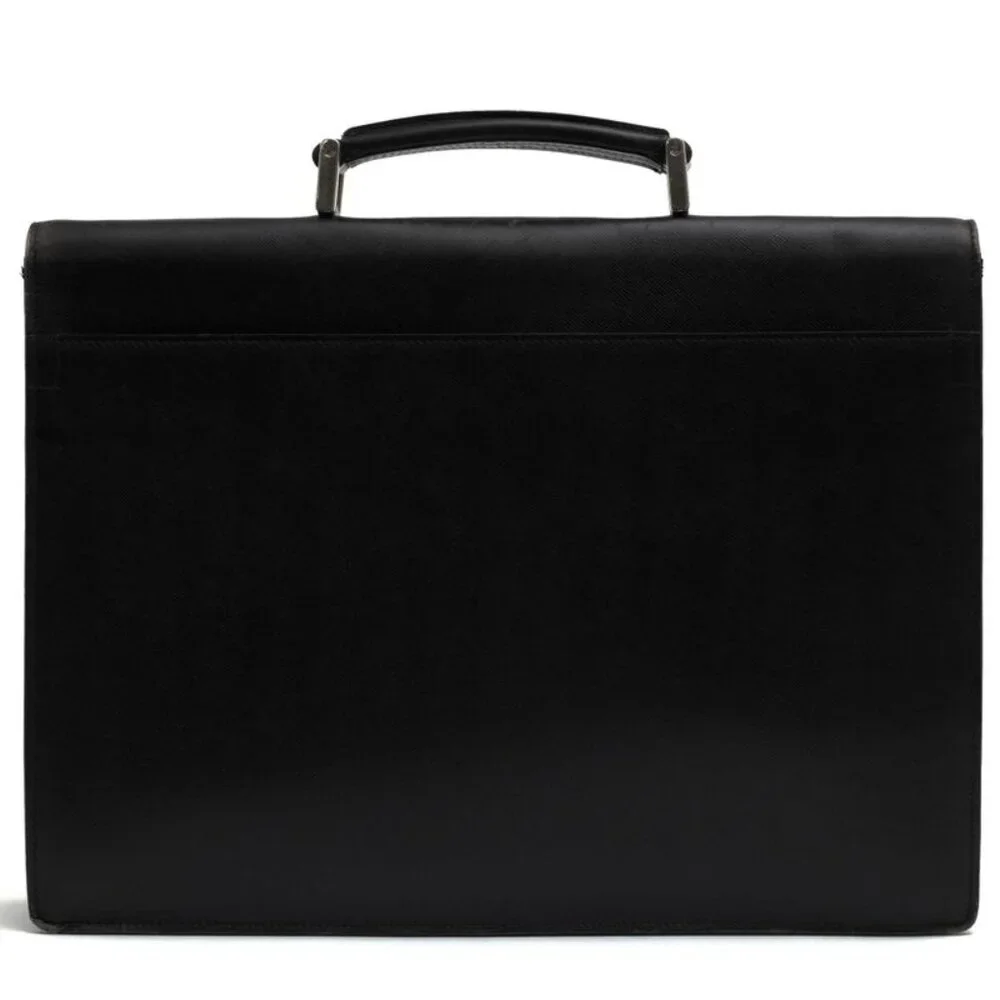 Prada Bag Briefcase Business Bag Business Men Leather Black Dulles Bag